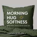 White Classic Dark Green Duvet Cover King Size, Microfiber Duvet Cover with Zipper, Duvet Cover Set with 2 Pillow Shams, Luxury Soft Comforter Cover King Size, 104 x 90 | Comforter Not Included - Grand Goldman