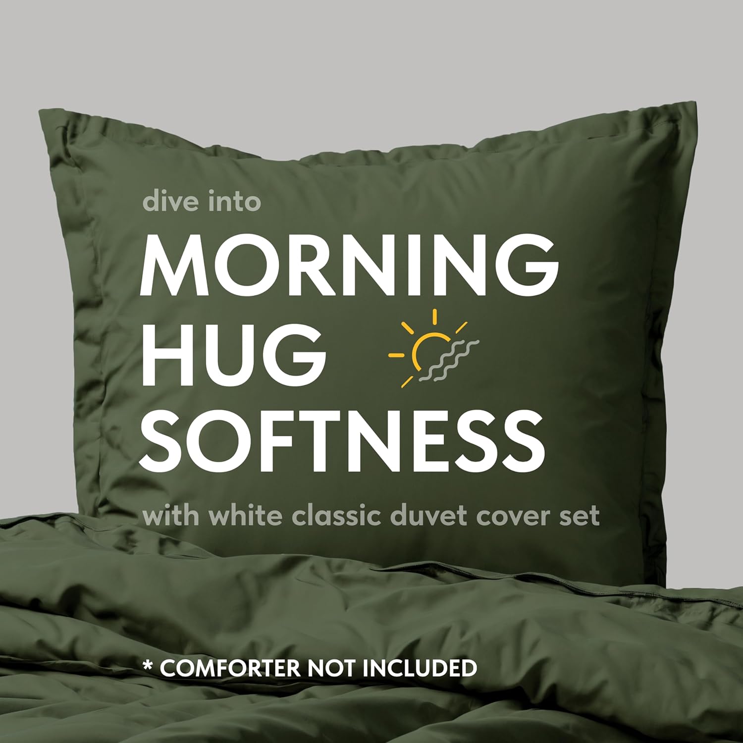 White Classic Dark Green Duvet Cover King Size, Microfiber Duvet Cover with Zipper, Duvet Cover Set with 2 Pillow Shams, Luxury Soft Comforter Cover King Size, 104 x 90 | Comforter Not Included - Grand Goldman