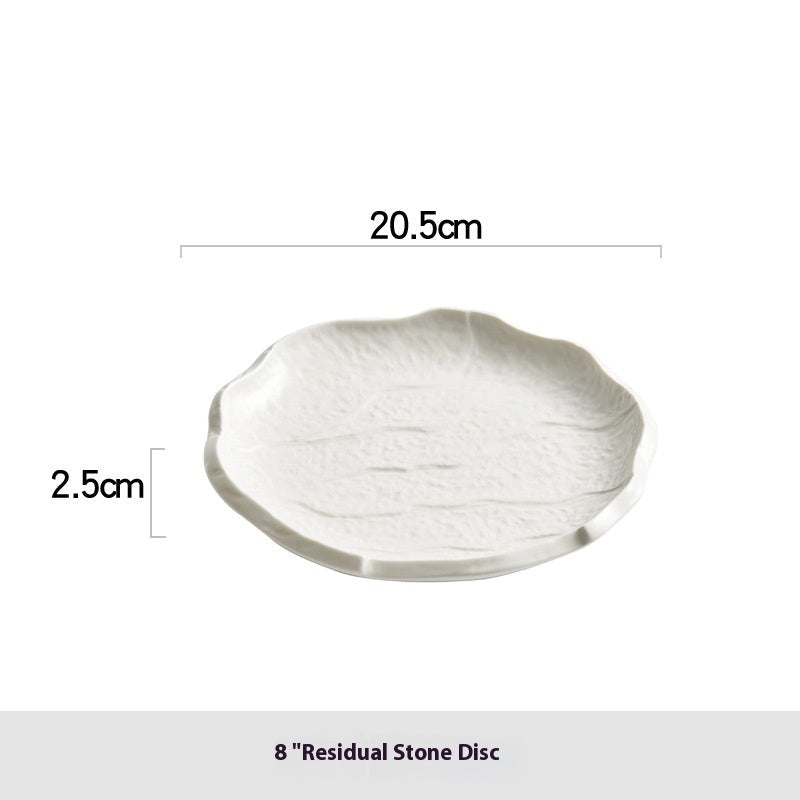 White Plate Western Foodsteak Plate Household Ceramic Dishes - Grand Goldman