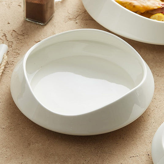 White Porcelain Tableware Guanshan Plate Household Ceramic Dishes - Grand Goldman