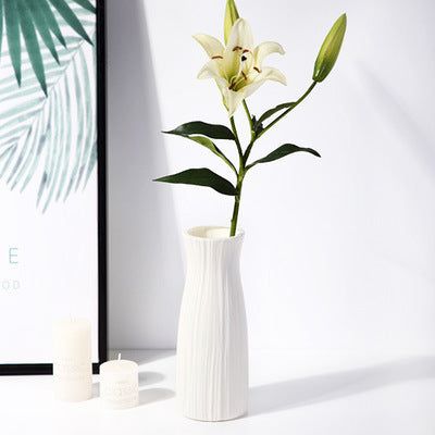 White Porcelain Vase Simple Modern Style Floor-to-ceiling Tall Vase - Grand Goldman