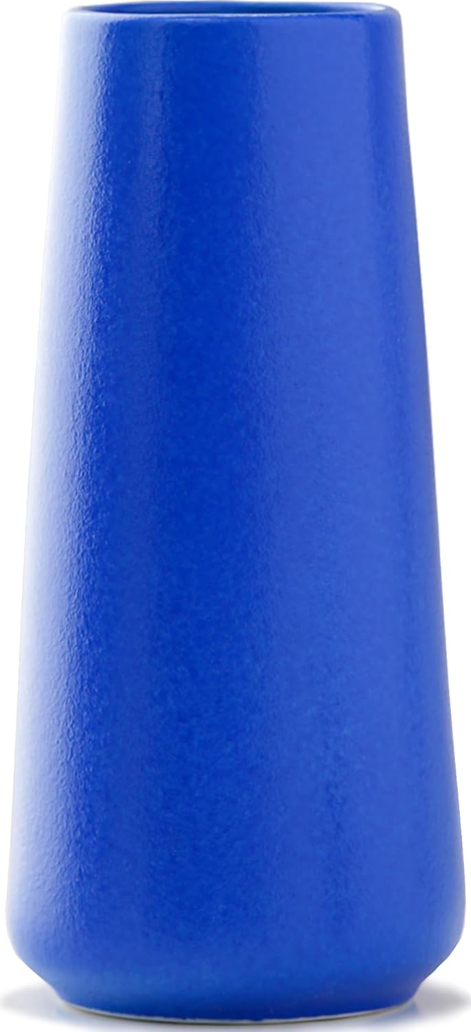 White Vase - White Ceramic Vase, 6“ White Flower Vase, Boho Vase for Pampas Grass, Small White Vase for Flowers, Minimalist Modern Vase for Home Decor, Table Shelf Living Room Farmhouse Decor - Grand Goldman