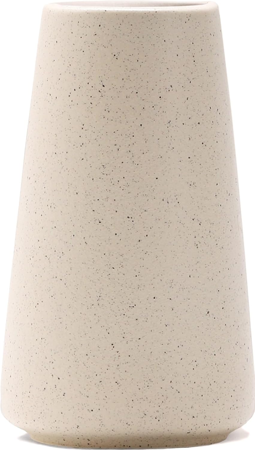 White Vase - White Ceramic Vase, 6“ White Flower Vase, Boho Vase for Pampas Grass, Small White Vase for Flowers, Minimalist Modern Vase for Home Decor, Table Shelf Living Room Farmhouse Decor - Grand Goldman