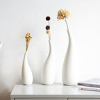 White Water Drop Vase Simple Modern Model Room Ceramic Dried Flower Flower Ornaments - Grand Goldman