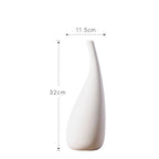 White Water Drop Vase Simple Modern Model Room Ceramic Dried Flower Flower Ornaments - Grand Goldman