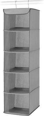 Whitmor 5 Section Closet Organizer - Hanging Shelves with Sturdy Metal Frame - Grand Goldman