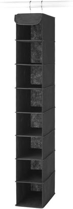 Whitmor Hanging Shoe Organizer, 8 Shelves-Hanging Closet Organizer, Hanging Shoe Rack for Small Closet, Hanging Shelves for Storage Shoes Clothes 11.5" D x 5.5" W x 41" H, Black - Grand Goldman