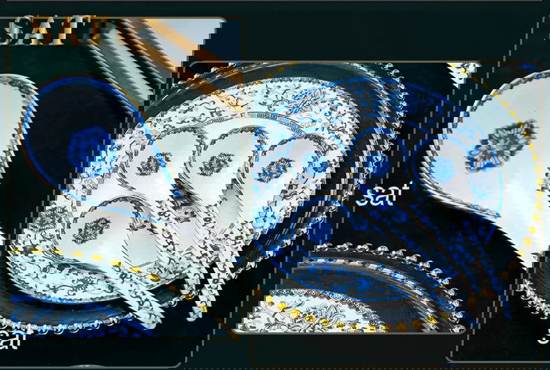 Wholesale European Simple Fengyu Classic Enamel Porcelain Dinnerware Sets - Grand Goldman