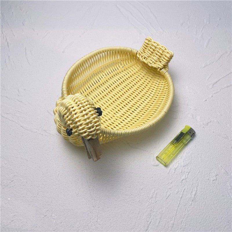 Wicker Woven Basket Bamboo Basket Rattan Woven Bamboo Basket Ornaments Storage Basket - Grand Goldman