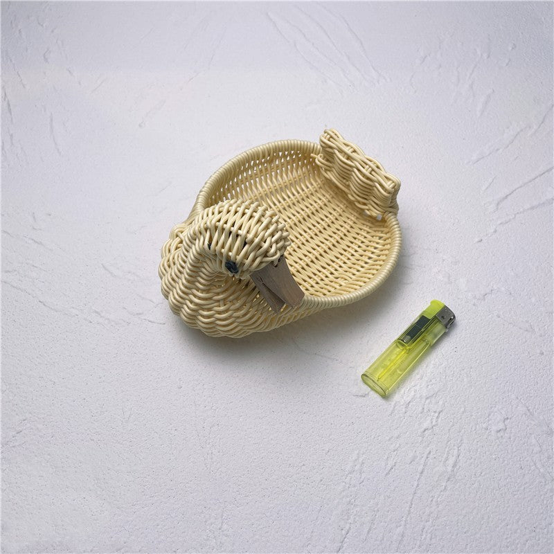 Wicker Woven Basket Bamboo Basket Rattan Woven Bamboo Basket Ornaments Storage Basket - Grand Goldman