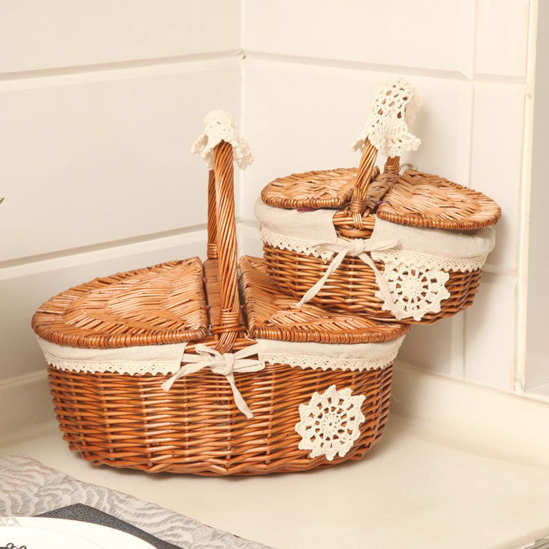 Wicker storage basket hand-woven - Grand Goldman