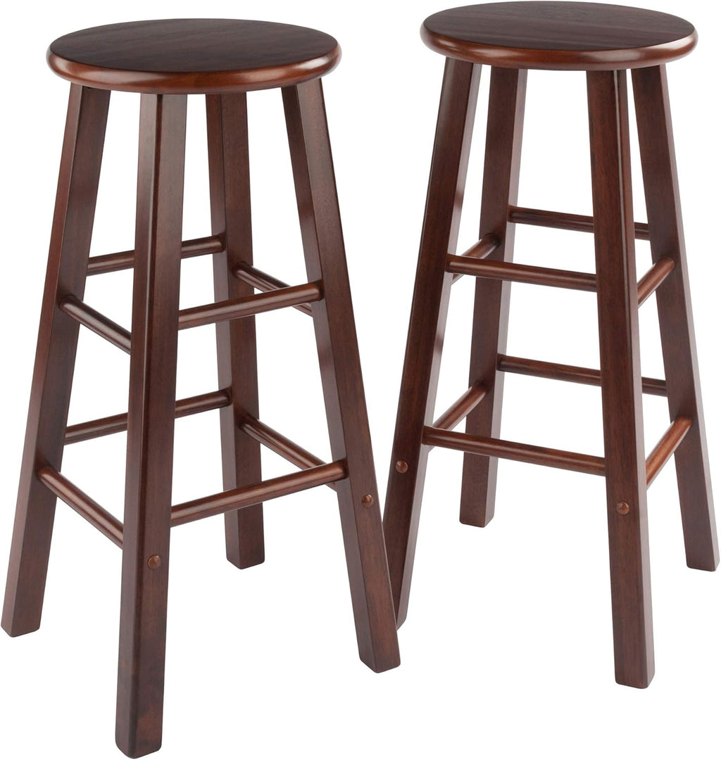 Winsome Element 2-Piece 24In Counter Stool Set, Natural Finish, Solid Wood, Modern Design - Grand Goldman