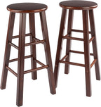 Winsome Element 2-Piece 24In Counter Stool Set, Natural Finish, Solid Wood, Modern Design - Grand Goldman