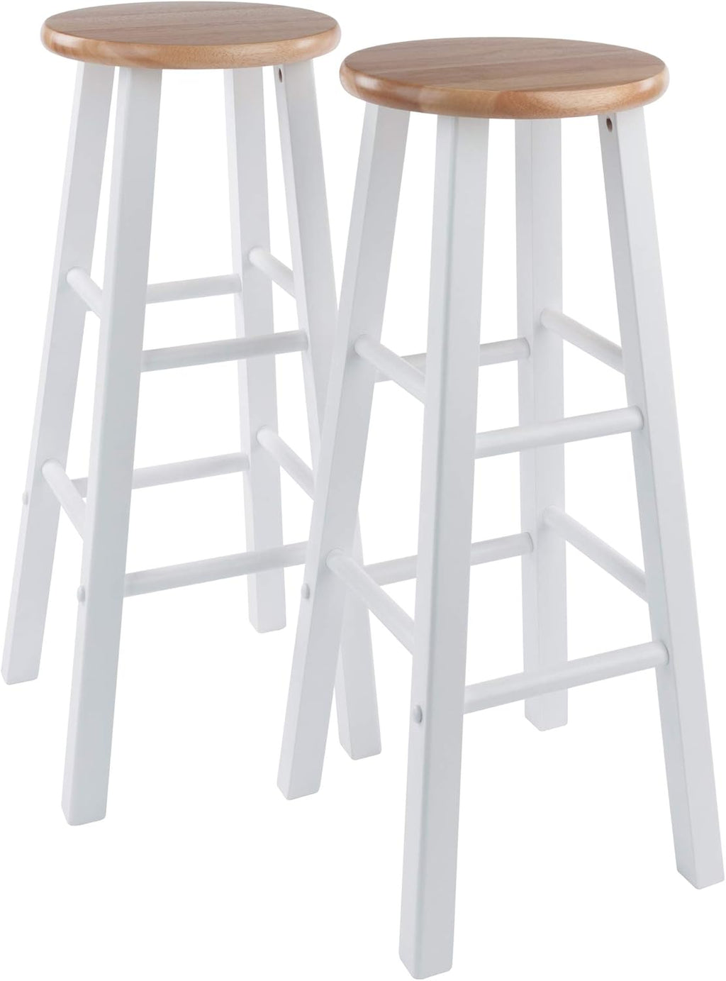 Winsome Element 2-Piece 24In Counter Stool Set, Natural Finish, Solid Wood, Modern Design - Grand Goldman