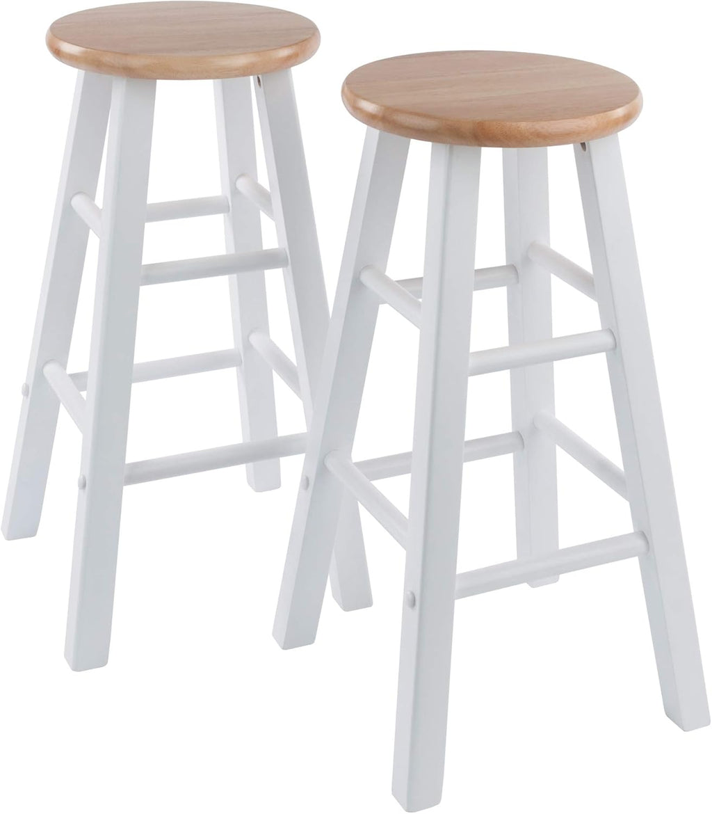 Winsome Element 2-Piece 24In Counter Stool Set, Natural Finish, Solid Wood, Modern Design - Grand Goldman