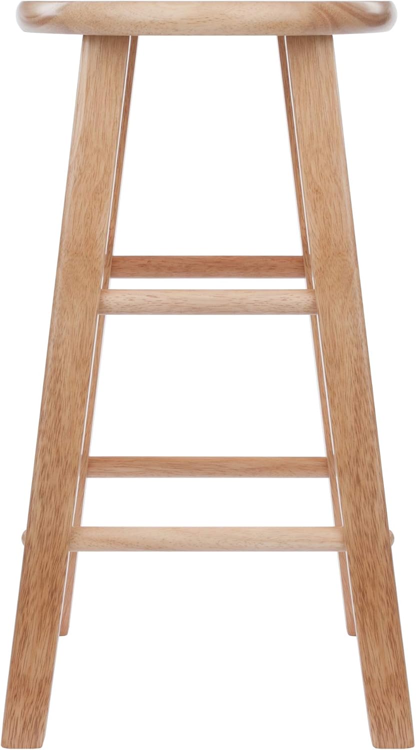 Winsome Element 2-Piece 24In Counter Stool Set, Natural Finish, Solid Wood, Modern Design - Grand Goldman