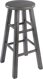 Winsome Wood Ivy Square Leg Bar Stool, Rustic Gray, 29" - Grand Goldman