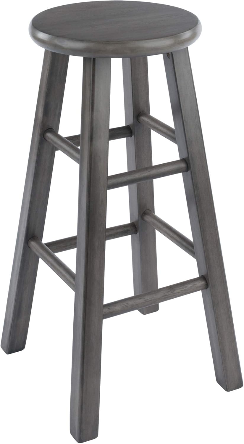 Winsome Wood Ivy Square Leg Bar Stool, Rustic Gray, 29" - Grand Goldman