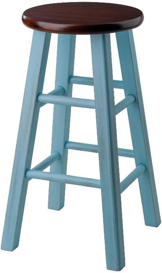 Winsome Wood Ivy Square Leg Bar Stool, Rustic Gray, 29" - Grand Goldman