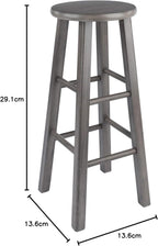 Winsome Wood Ivy Square Leg Bar Stool, Rustic Gray, 29" - Grand Goldman