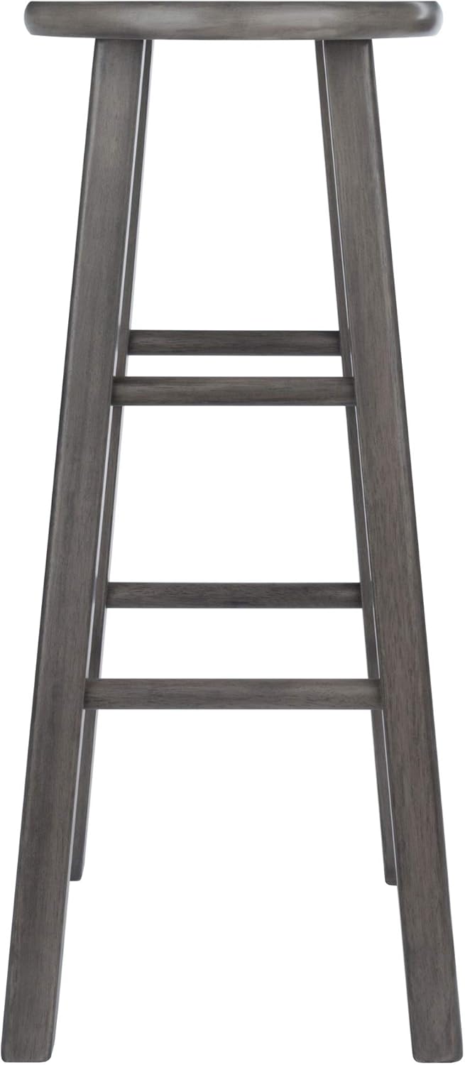 Winsome Wood Ivy Square Leg Bar Stool, Rustic Gray, 29" - Grand Goldman