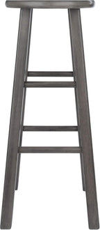 Winsome Wood Ivy Square Leg Bar Stool, Rustic Gray, 29" - Grand Goldman