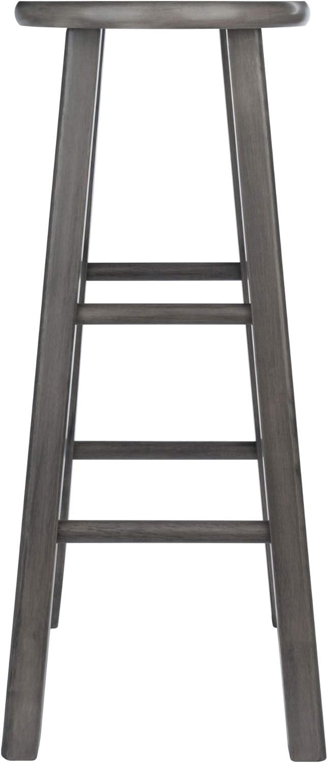 Winsome Wood Ivy Square Leg Bar Stool, Rustic Gray, 29" - Grand Goldman