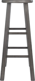 Winsome Wood Ivy Square Leg Bar Stool, Rustic Gray, 29" - Grand Goldman