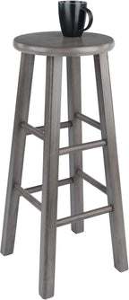 Winsome Wood Ivy Square Leg Bar Stool, Rustic Gray, 29" - Grand Goldman