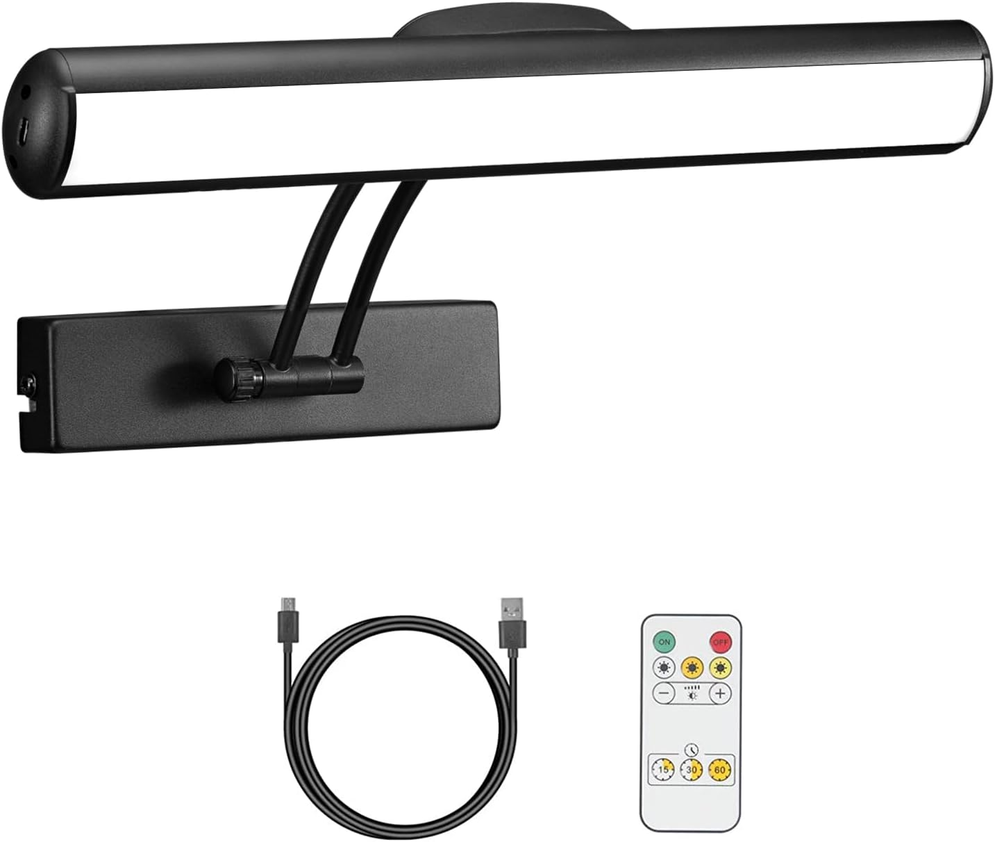 Wireless Picture Light Battery Operated,Rechargeable Painting Light with Remote Control, Metal Art Light Display Lamp,3 Modes,Dimmable Dartboard Light with Timer for Frame Gallery,300LM, Gold - Grand Goldman