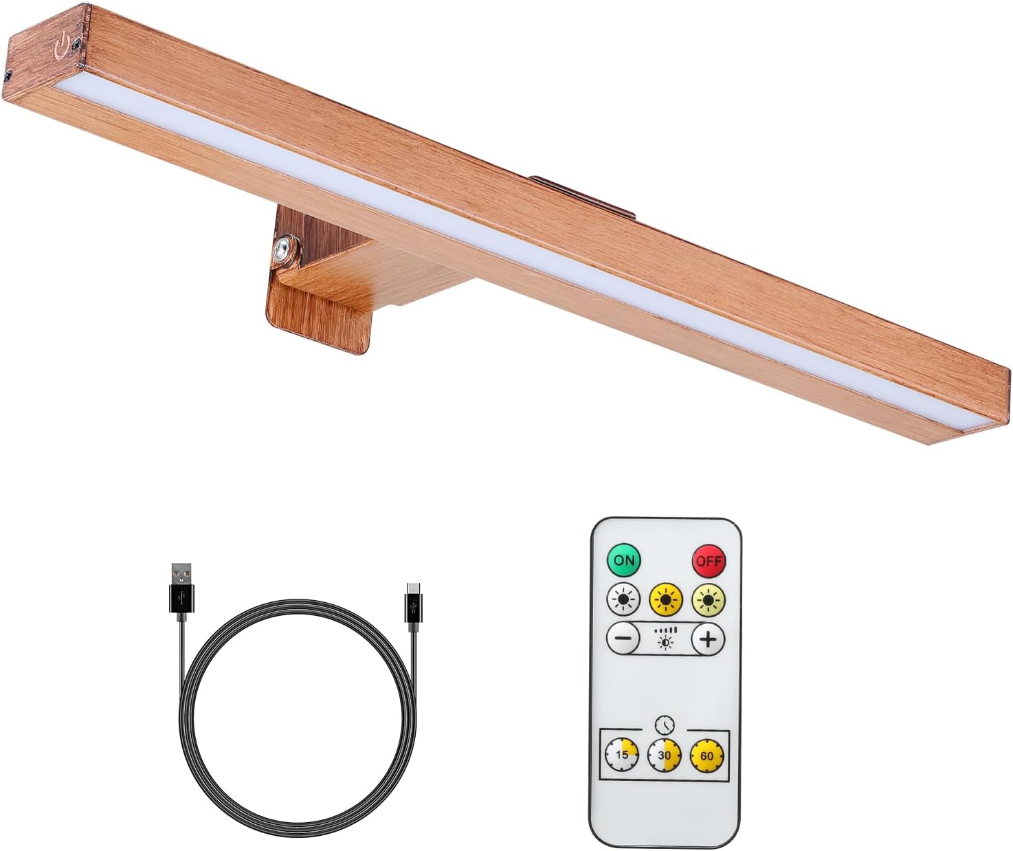 Wireless Picture Light Battery Operated,Rechargeable Painting Light with Remote Control, Metal Art Light Display Lamp,3 Modes,Dimmable Dartboard Light with Timer for Frame Gallery,300LM, Gold - Grand Goldman