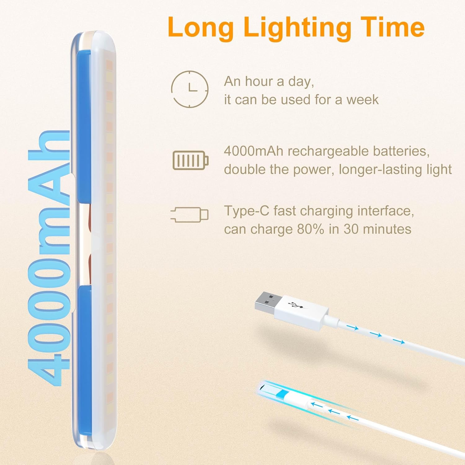 Wireless Vanity Lights for Mirror, Rechargeable Battery Operated Mirror Lights, Adjustable Color Brightness & Angle Makeup Light, Cordless Lights for Mirror, for Makeup Vanity Bathroom Mirror - Grand Goldman