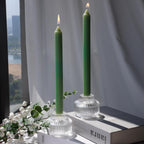 Woho Candlestick Holders Set of 4, Amber Votive Candle Holders for Fall Wedding Table Centerpiece, Ribbed Glass Taper Candle Holders for Dinner Party Halloween Thanksgiving Decor - Grand Goldman