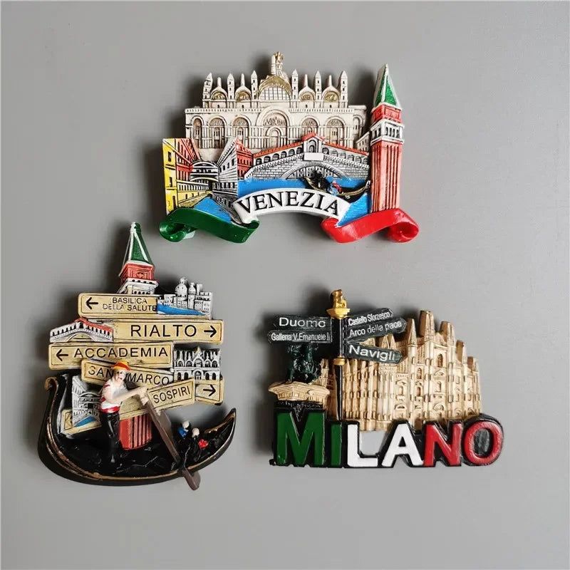 Wold Tourist Souvenir Fridge Magnets Cute Latin America Carnival Scotland Italy Croatian Miami India Stickers for Refrigerator - Grand Goldman