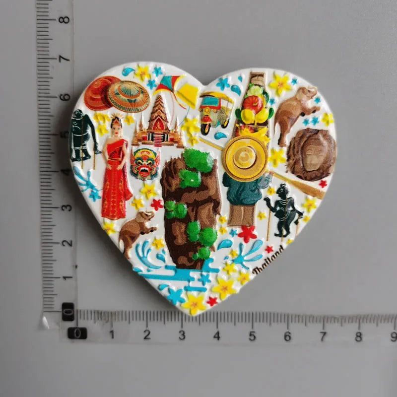 Wold Tourist Souvenir Fridge Magnets Cute Latin America Carnival Scotland Italy Croatian Miami India Stickers for Refrigerator - Grand Goldman