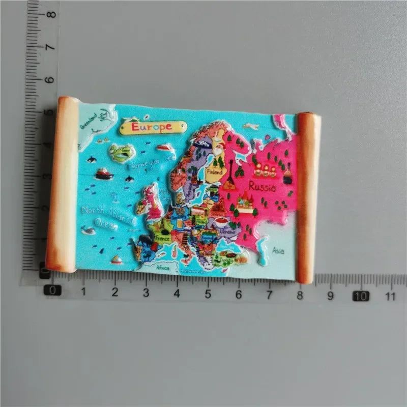 Wold Tourist Souvenir Fridge Magnets Cute Latin America Carnival Scotland Italy Croatian Miami India Stickers for Refrigerator - Grand Goldman