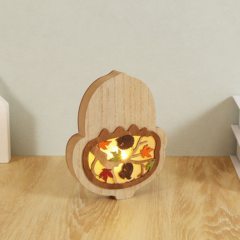 Wood Carving Luminous Home Decoration - Grand Goldman