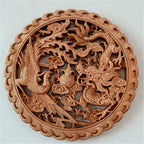 Wood Carving Pendant Solid Wood Hollow Carving Crafts - Grand Goldman