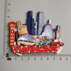 Wooden Refrigerator Magnet Travel Souvenir United States Barcelona Russia Canada Thailand Denmark Magnetic Fridge Sticker - Grand Goldman