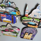 Wooden Refrigerator Magnet Travel Souvenir United States Barcelona Russia Canada Thailand Denmark Magnetic Fridge Sticker - Grand Goldman