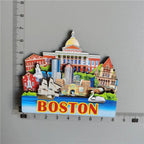 Wooden Refrigerator Magnet Travel Souvenir United States Barcelona Russia Canada Thailand Denmark Magnetic Fridge Sticker - Grand Goldman