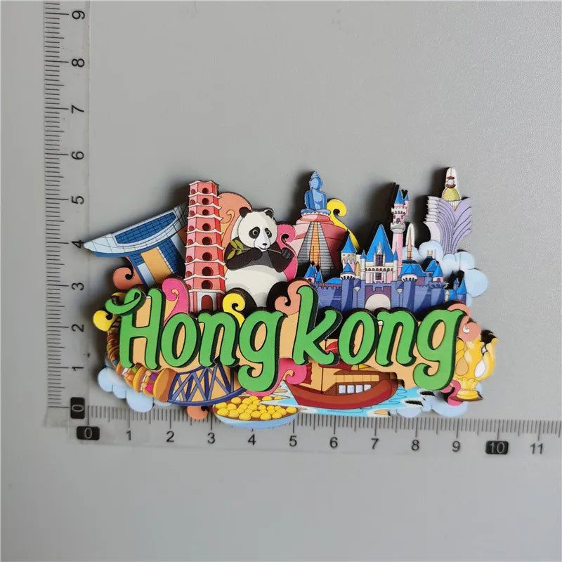 Wooden Refrigerator Magnet Travel Souvenir United States Barcelona Russia Canada Thailand Denmark Magnetic Fridge Sticker - Grand Goldman