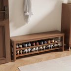 Wooden Shoe Rack Bench - 2-Tier Shoe Organizer and Entryway Bench | Stylish Shoe Bench for Entryway, Bedroom - Grand Goldman