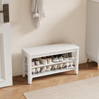 Wooden Shoe Rack Bench - 2-Tier Shoe Organizer and Entryway Bench | Stylish Shoe Bench for Entryway, Bedroom - Grand Goldman