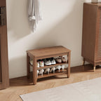 Wooden Shoe Rack Bench - 2-Tier Shoe Organizer and Entryway Bench | Stylish Shoe Bench for Entryway, Bedroom - Grand Goldman