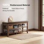 Wooden Shoe Rack Bench - 2-Tier Shoe Organizer and Entryway Bench | Stylish Shoe Bench for Entryway, Bedroom - Grand Goldman