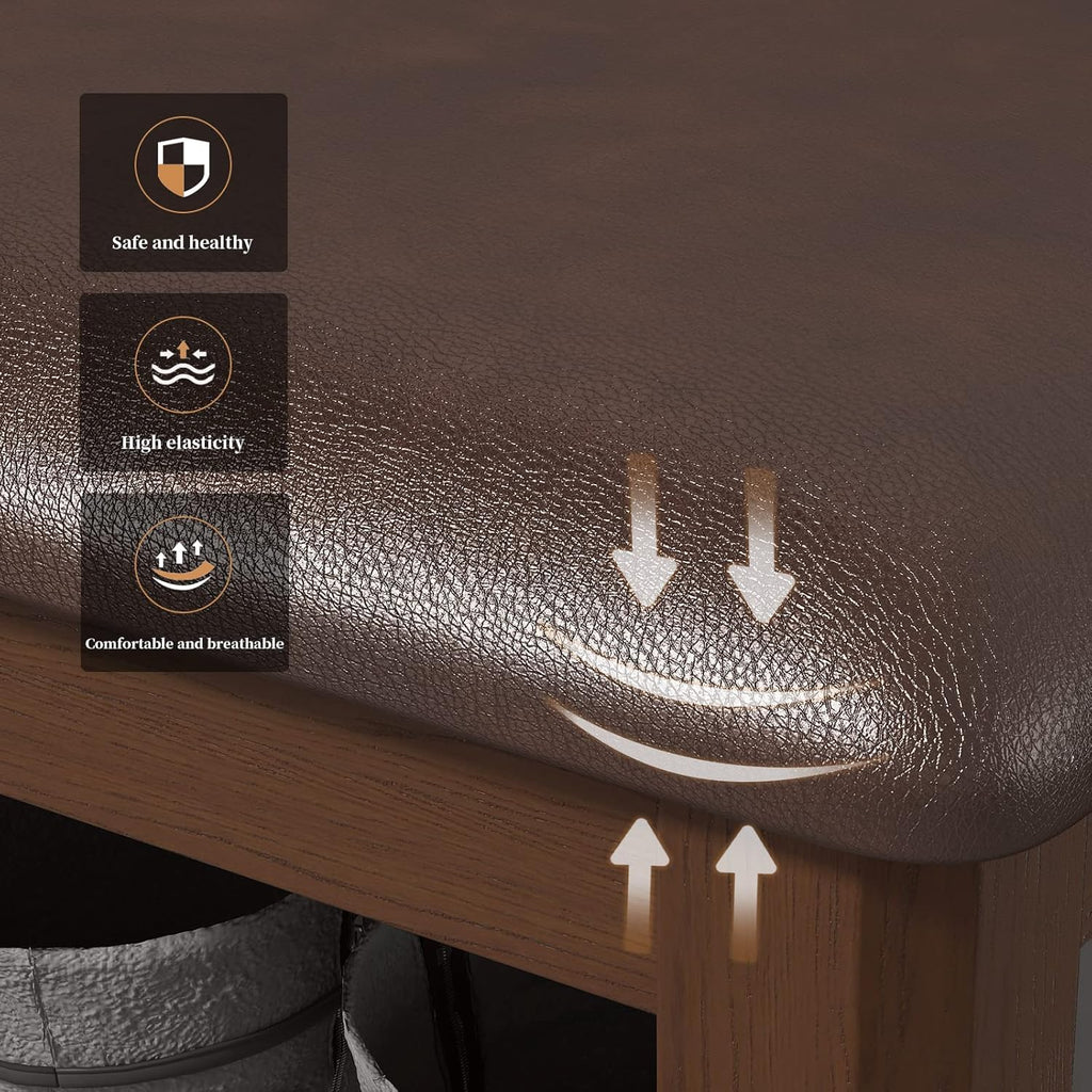 Wooden Shoe Rack Bench - 2-Tier Shoe Organizer and Entryway Bench | Stylish Shoe Bench for Entryway, Bedroom - Grand Goldman