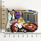 World Tourism Fridge Magnet Souvenir USA Las Vegas Florida Cultural Landscape Refrigerator Stickers Gift Set Home Decoration - Grand Goldman