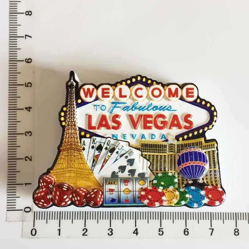 World Tourism Fridge Magnet Souvenir USA Las Vegas Florida Cultural Landscape Refrigerator Stickers Gift Set Home Decoration - Grand Goldman