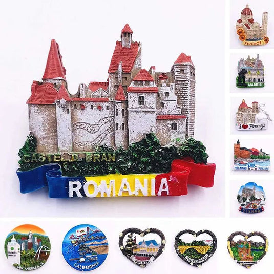 World Tourism Fridge Magnets Souvenir  Italy Spain French Denmark USA Austria Canada Australia Norway Luxembourg Fridge Stickers - Grand Goldman